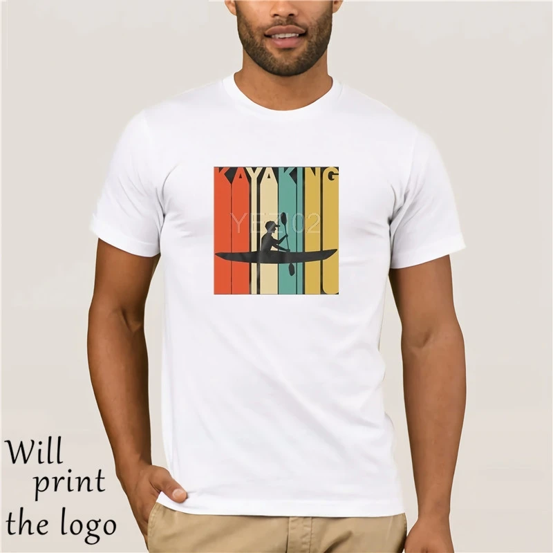 

Vintage Retro 1970's Style Kayaking Kayak T-shirt New Fashion Mens Short Sleeve Tshirt Cotton T Shirts
