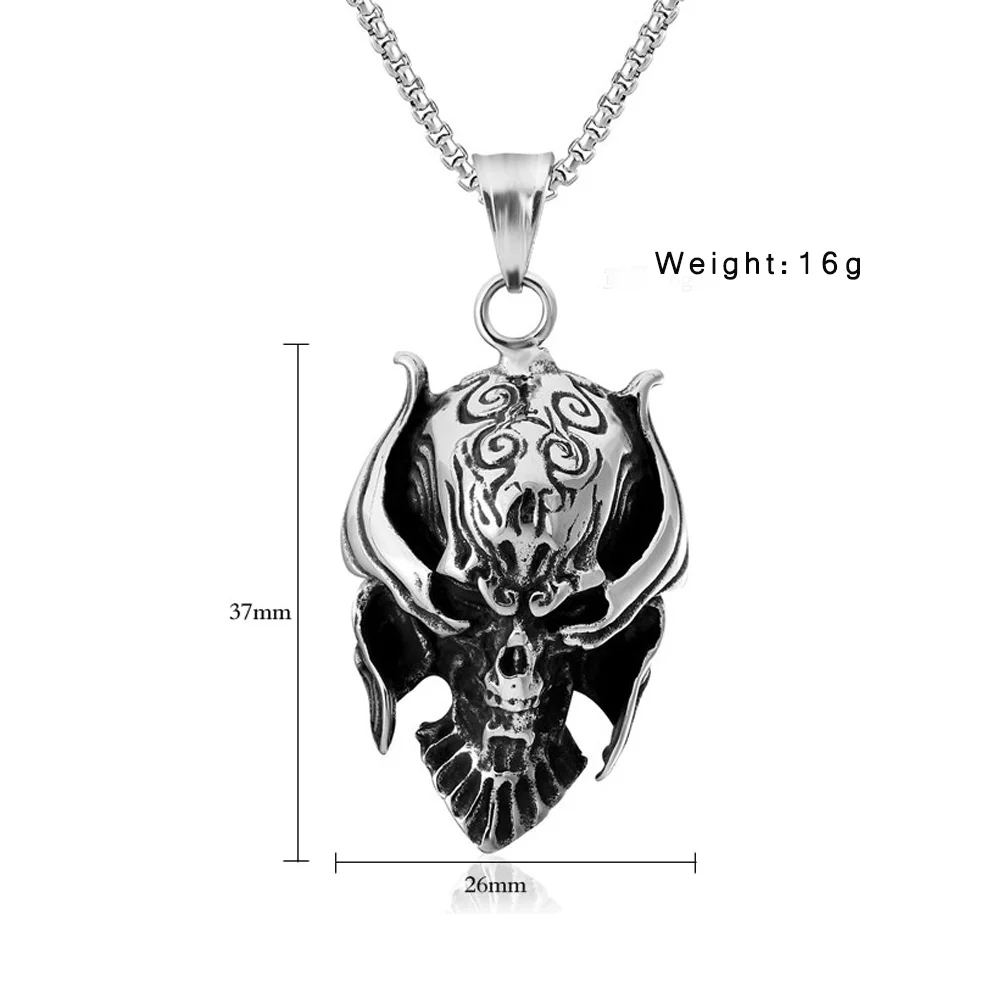 Ожерелье с подвеской в виде готического Хелла демона черепа кулон стиле панк