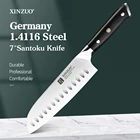 XINZUO 7 дюймов Santoku Messer нож из нержавеющей стали 1,4116 Janpanse Salmon суши кухня инструменты для приготовления пищи черная ручка