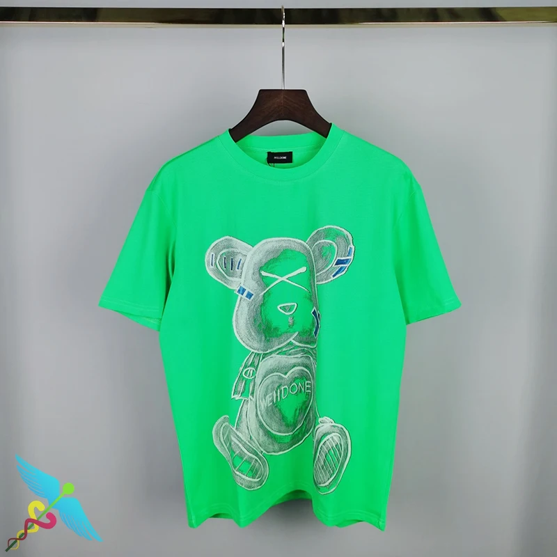 

WELLDONE T-Shirts New Fashion Casual Cute Bear Print High Quality Cotton O-Neck Short Sleeve Tee Shirt Well Done Anime T-shirt