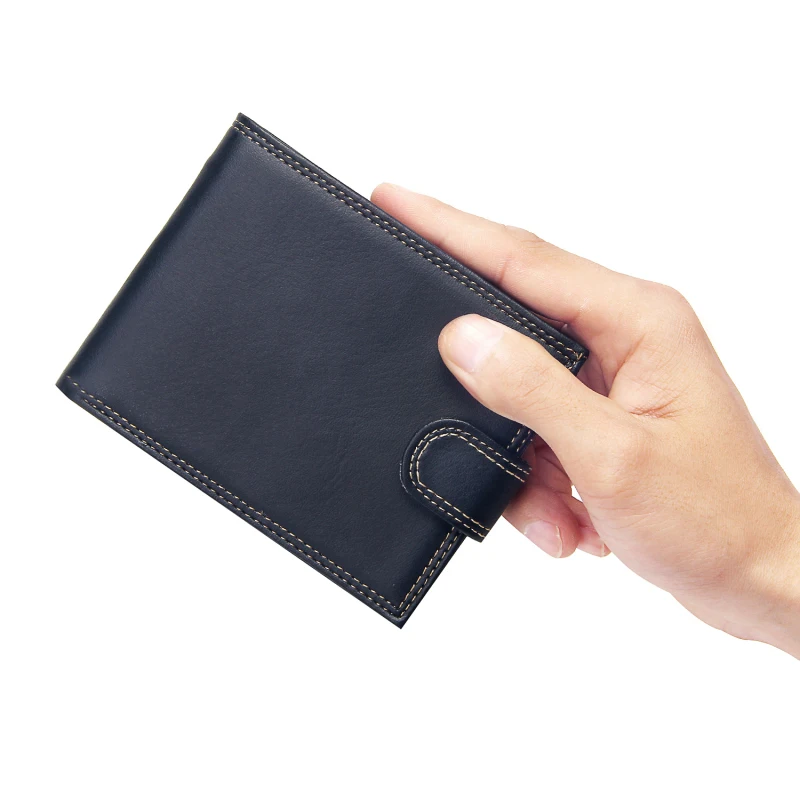

YENESY Men's Wallets Black Fashion Hasp Wallet Men Pu Leather Solid Business Credit Card Holders Slim Purses Male