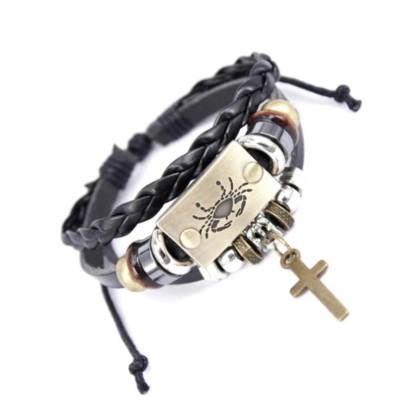 Прямая доставка лидер продаж Европейский стиль 12 знаков созвездий браслет с