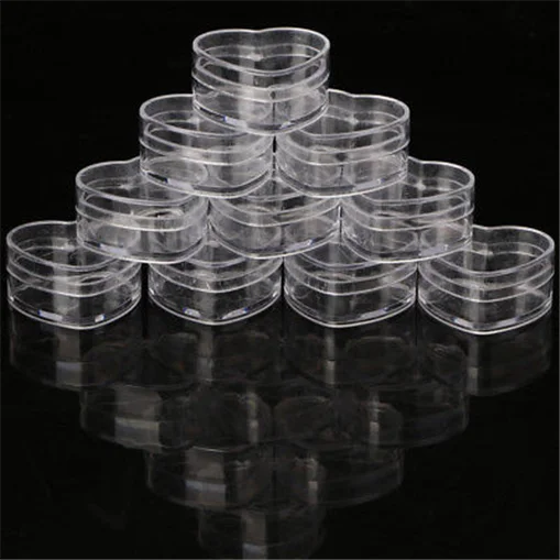 30 шт прозрачные пластиковые коробки для крема в форме сердца косметический чехол