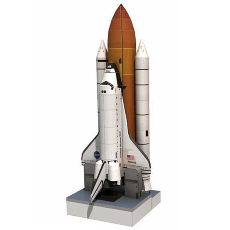 3D Paper Model Space Library Papercraft Cardboard House for Children Toys 1: 150 Shuttle Atlantis Puzzle Handmade Rocket | Игрушки и
