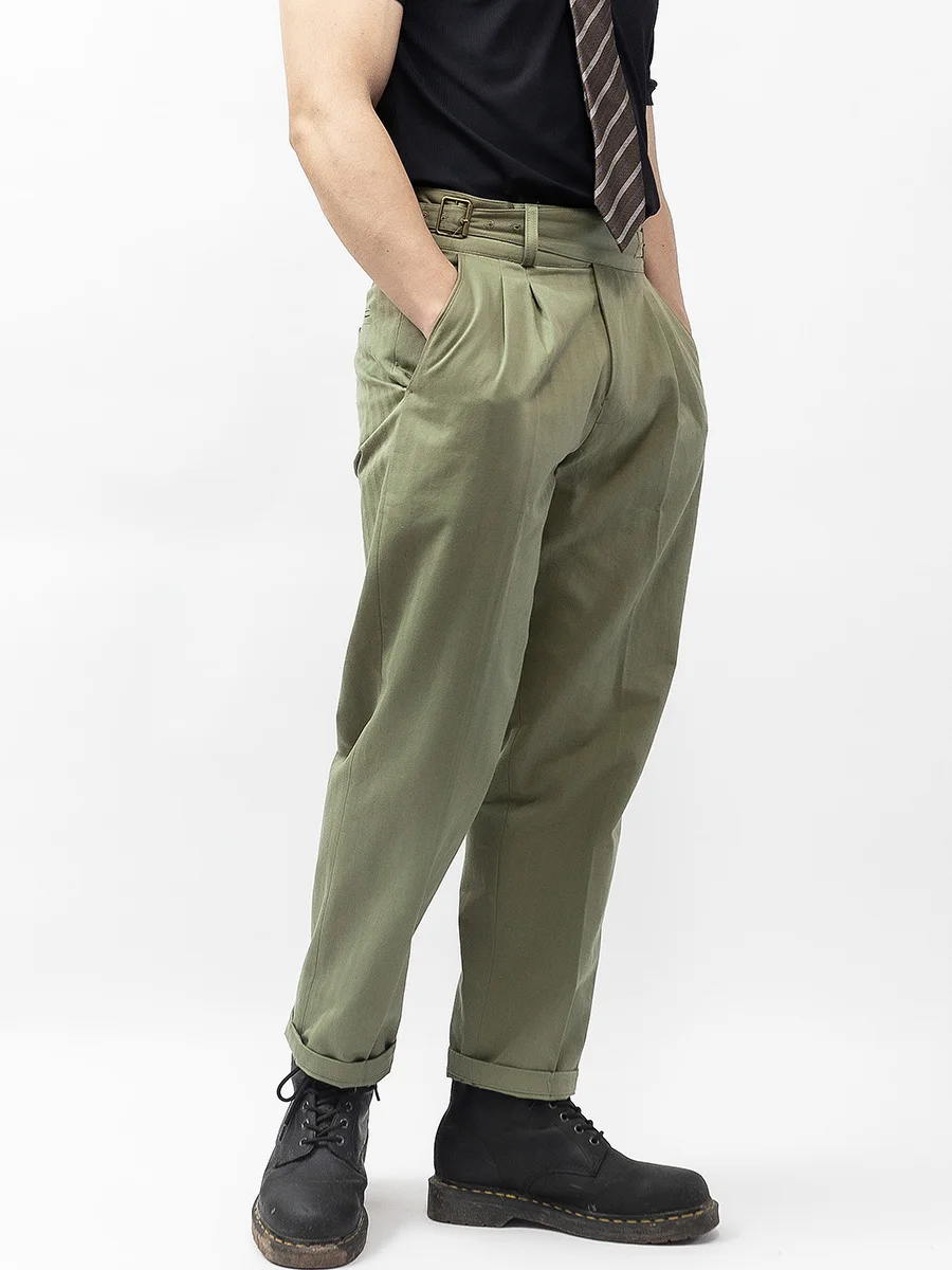 British Retro Colger Military Pants Amerika Serge Straight Tube Overalls Og Military Green Casual Pants Men's Loose Pants 6XL