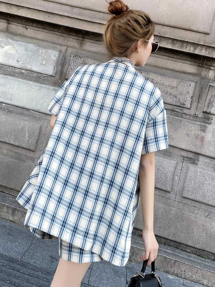 

Suit suit women's summer niche Plaid Shorts 2021 new leisure foreign style fashion age reducing suit two piece suit