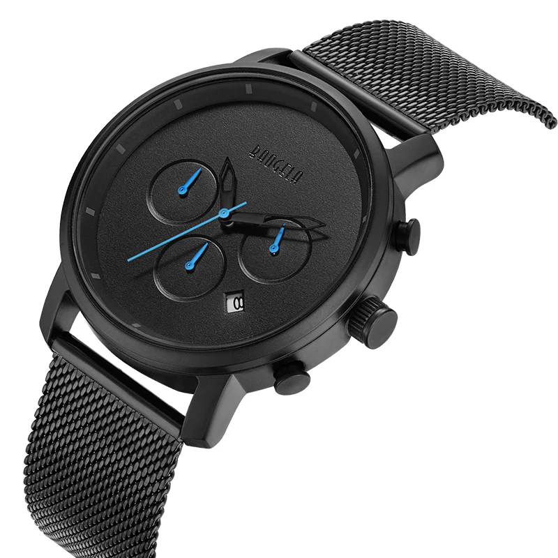 Мужские повседневные часы BAOGELA спортивные кварцевые из натуральной кожи с