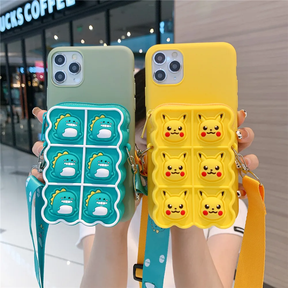 

Purse Coin Bag Pop Toys Cases For OPPO R9S R11S R15 R17 A37 A57 A79 A5 A12E A12S A31 A5 A9 2020 A15S A91 Cartoon Bubble Cover