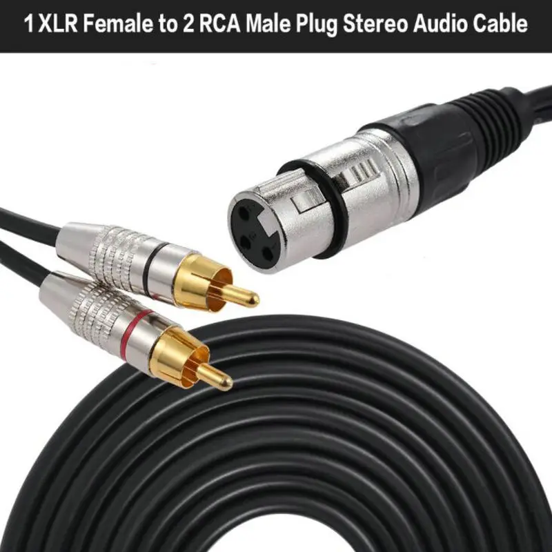 

Audio 2 RCA Cable Male to XLR 3 Pin Male / Female Cannon Amplifier Mixing Plug AV Cable XLR to Dual RCA Cable 1.5M/2M/3M/5M