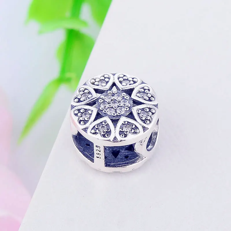 Шарм браслет женский из серебра 925 пробы с круглым сердцем|Бусины| |