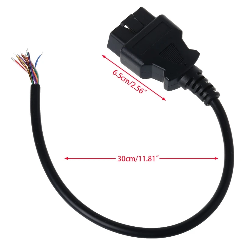 

OBD2 16Pin Male Plug Adapter Opening Cable Connector For ELM327 Extension Auto
