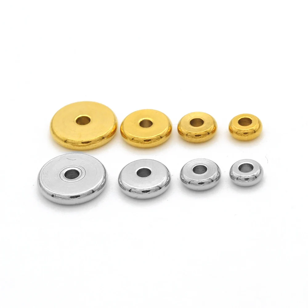 

Бусины-разделители из нержавеющей стали 100%, 10 шт./лот, 4/5/6/8/10 мм