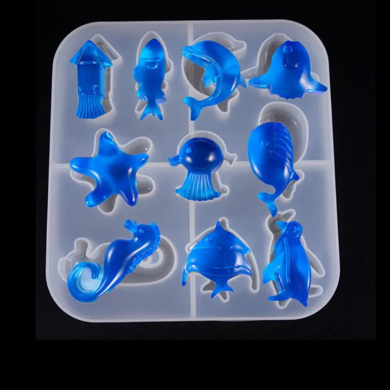 

3D Ocean series Transparent Silicone Mold DIY Necklace Pendant Molds Jewelry Decorating Tools Candy Cake Biscuits Mould