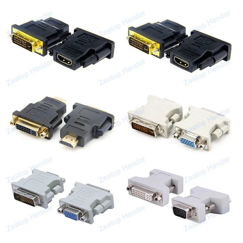 Переходник DVI 24 + 5 1 штекер гнездо HDMI VGA адаптер HDTV HDCP 1080P разъем шт.|Соединители| |