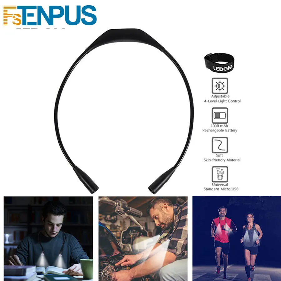 Светодиодный гибкий вспышка светильник громкой связи Bluetooth гарнитура для шеи