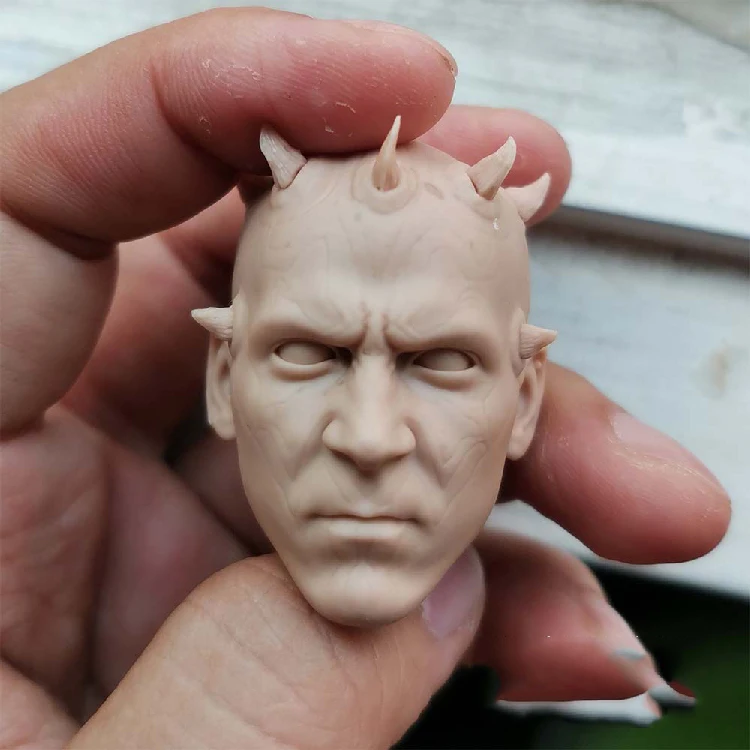 1/6 Неокрашенная бесцветная голова Darth Maul модели для 12 дюймовых фигурок игрушек