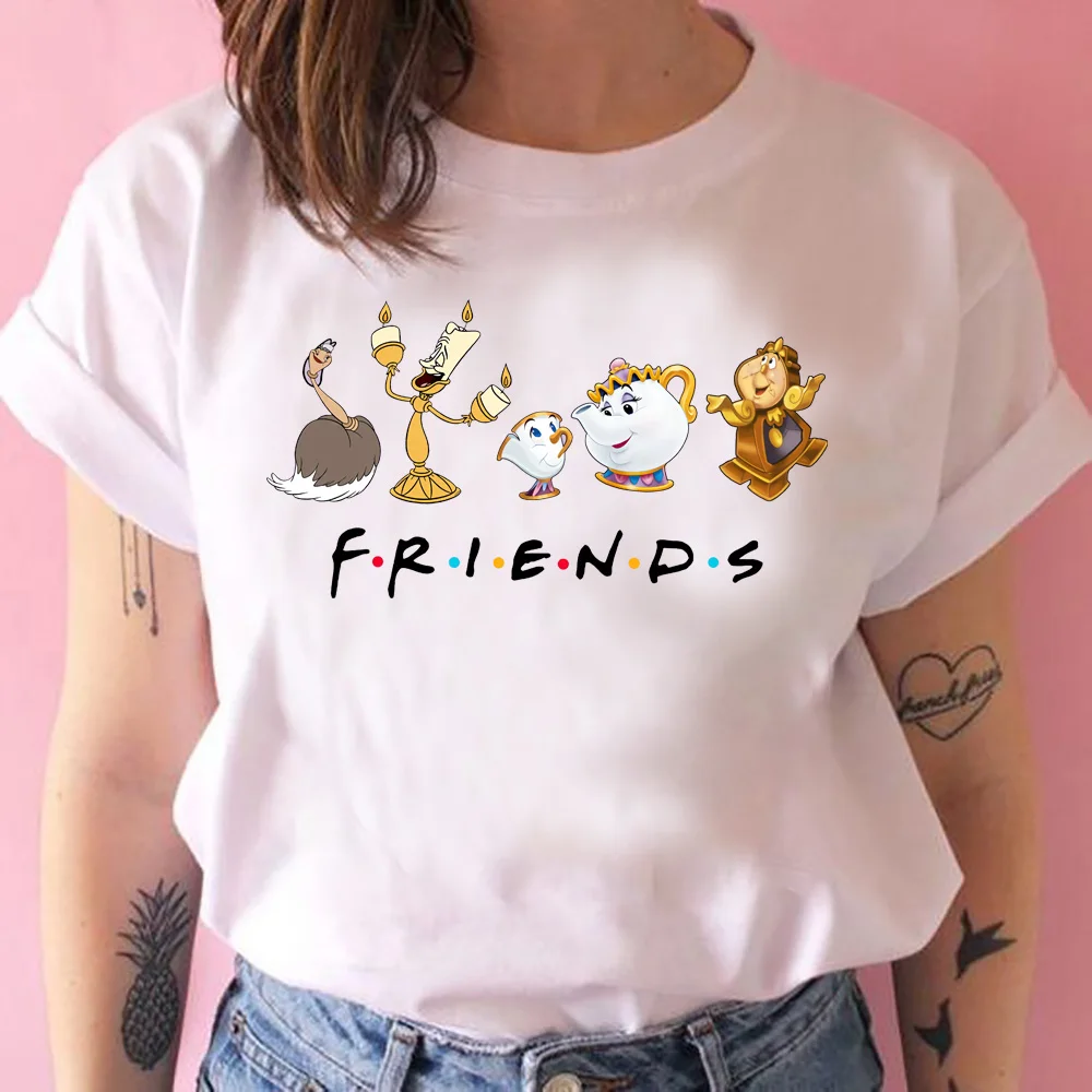 

2021 Beauty and The Beast Friends Shirt Women Shirts Kawaii Tv Show Friends Inspired Tee Funny Cartoon Graphic Tee