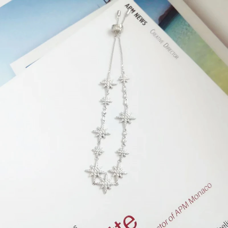 

Star Bracelet 925 Sterling Silver micro inlaid zircon fashion simple personality refined elegant design