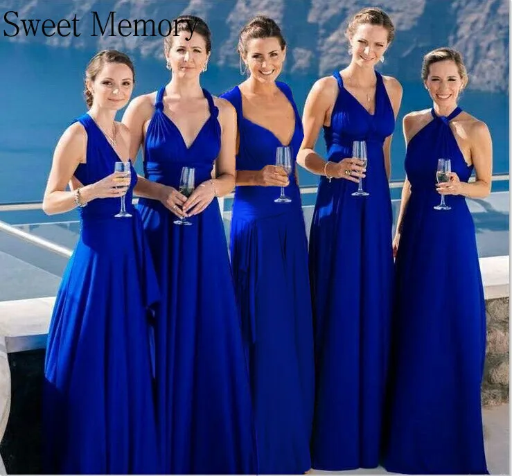 

FU17 Sweet Memory DIY Blue Pink Gray Green Red Purple Bandage Long Bridesmaid Dresses 2021 Sexy Women Party Wedding Guest Dress