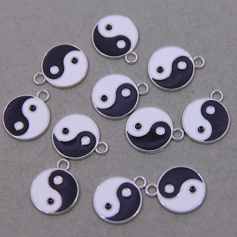 

6pcs 16*20mm white K Color Alloy Metal Drop Oil Gossip Charms Pendant For DIY Bracelet Necklace Jewelry Making