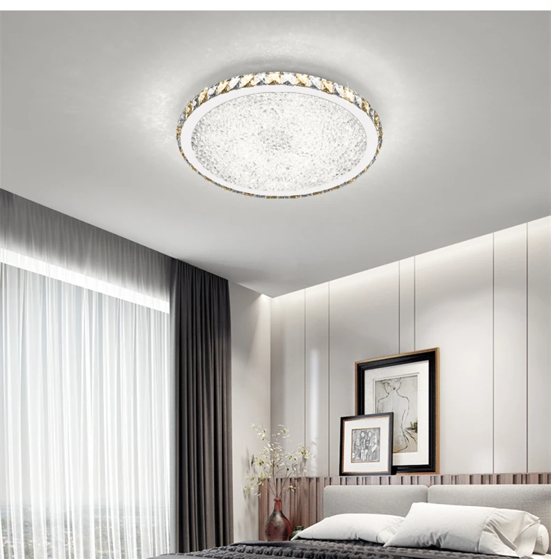 Modern Led Ceiling Light Round Glass Art Lamp Crystal Clear Kitchen Land Living Room Bedroom Lustre | Лампы и освещение