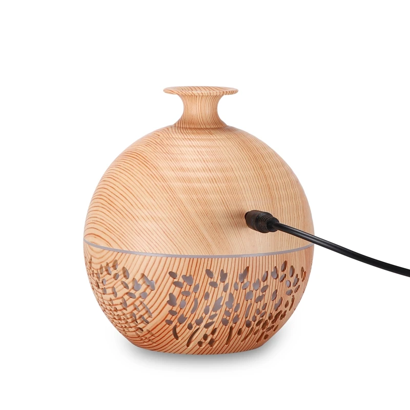 

USB Humidifier Aroma Essential Oil Diffuser Mist Air Purifier Single Room Humidifiers with Color Light Light Wood Grain