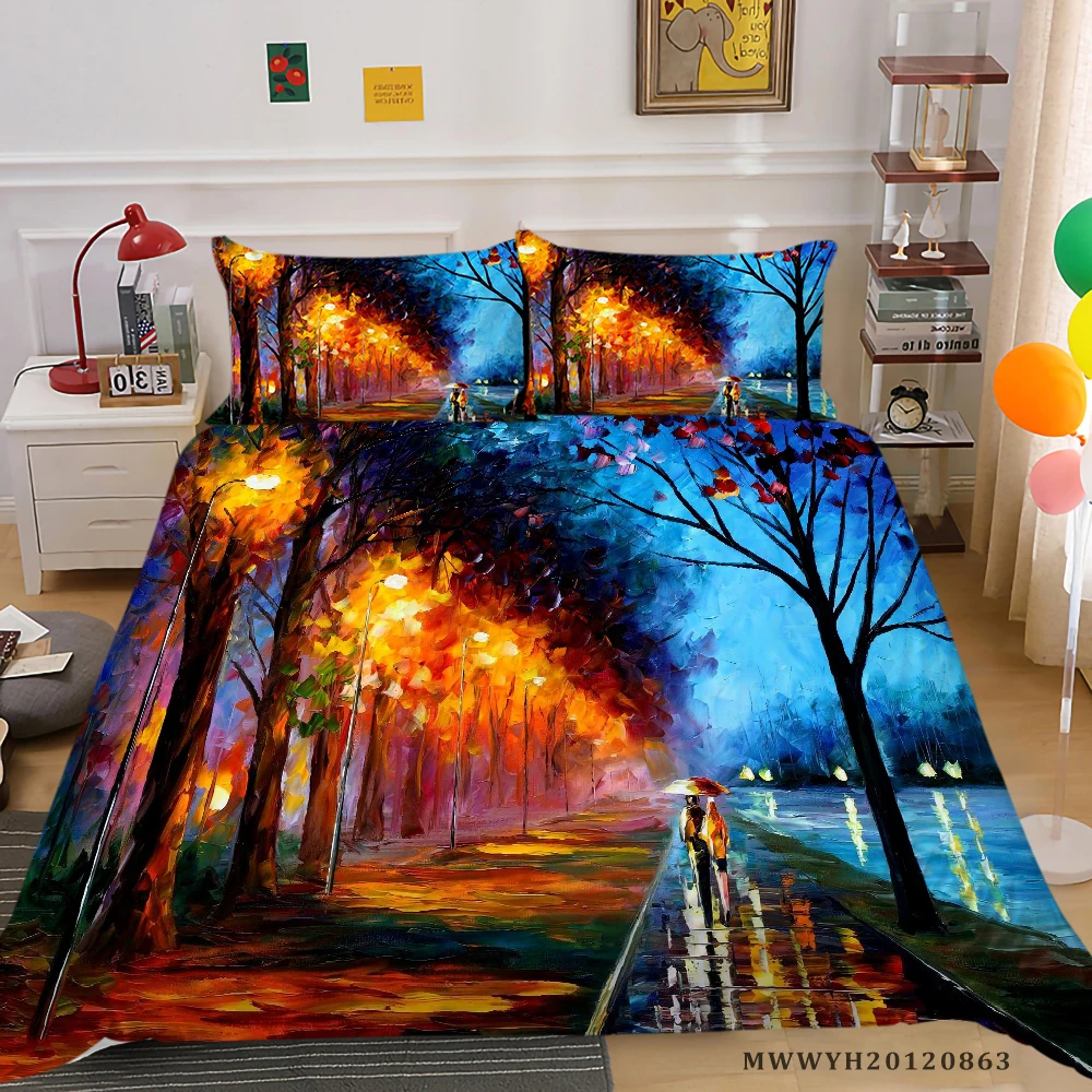 

3D Bedding Set King Size Duvet Cover Set Luxury Creative Painting Print 2/3 Pcs Bedclothes Bedroom Decor