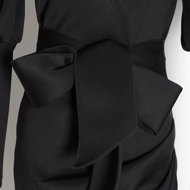 TWOTWINSTYLE Повседневное на шнуровке с бантом вечерние платье Для женщин v образным