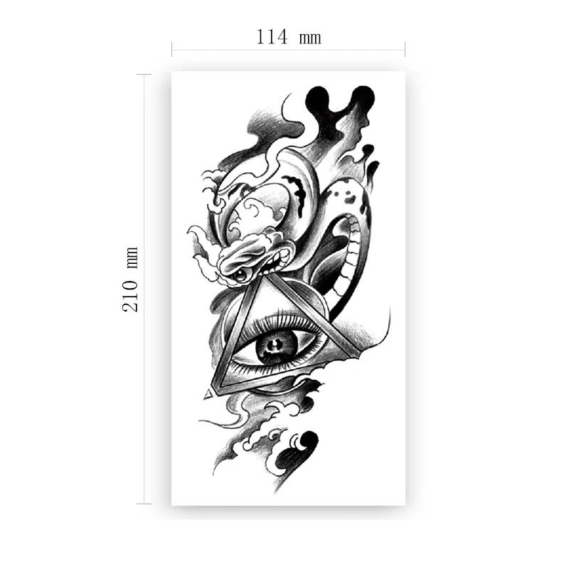 

Waterproof Temporary Tattoo Sticker Black Eye of God Snake Geometry Totem Fake Tattoos Flash Tatoos Arm Body Art for Women Men