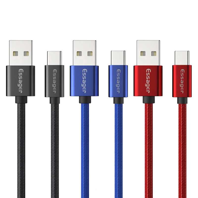 Essager светодиодный кабель usb type C 3 м кабель для быстрой зарядки кабель usbc для Xiaomi K20 samsung Oneplus 7 Pro мобильный телефон USB-C зарядное устройство