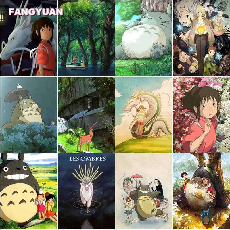 

Diamond Painting Kit Hayao Miyazaki Movie My Neighbor Totoro Diamond Mosaic Art Needlework Embroidery Sale Rhinestones Handmade