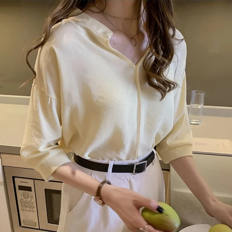 Элегантная женская блузка в Корейском стиле большие размеры милые блузки с