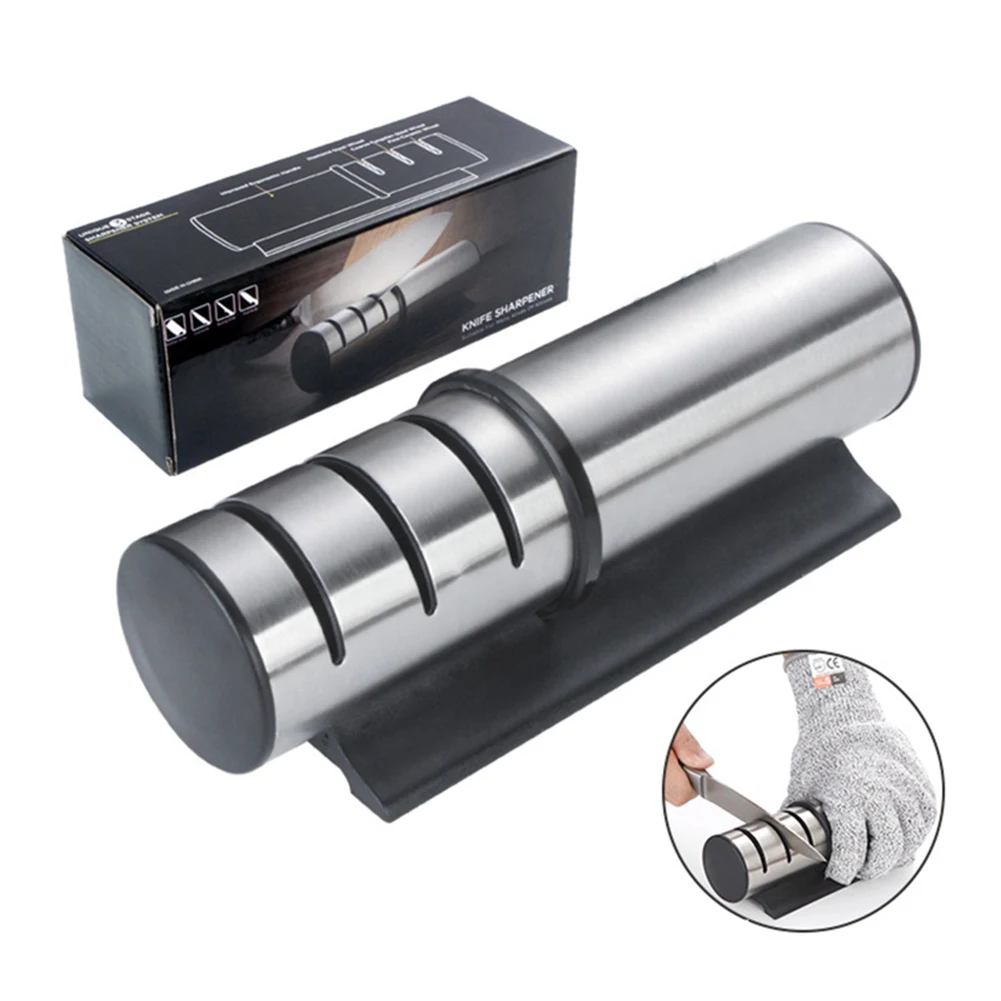 3 в 1 твердосплавный керамический заточный камень этапа ручка Бытовая заточка
