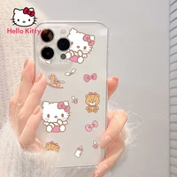 hello kitty transparent cute phone case for iphone13 13pro 13promax 12 12pro max 11pro x xs max xr 7 8 plus back cover type case