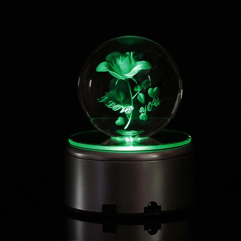 7 LED USB вращающаяся светящаяся основа светлая красочная круглая подставка для