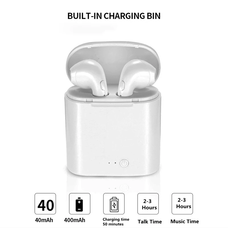 I7s наушники-вкладыши TWS с Беспроводной наушники Bluetooth микрофоном стерео гарнитура