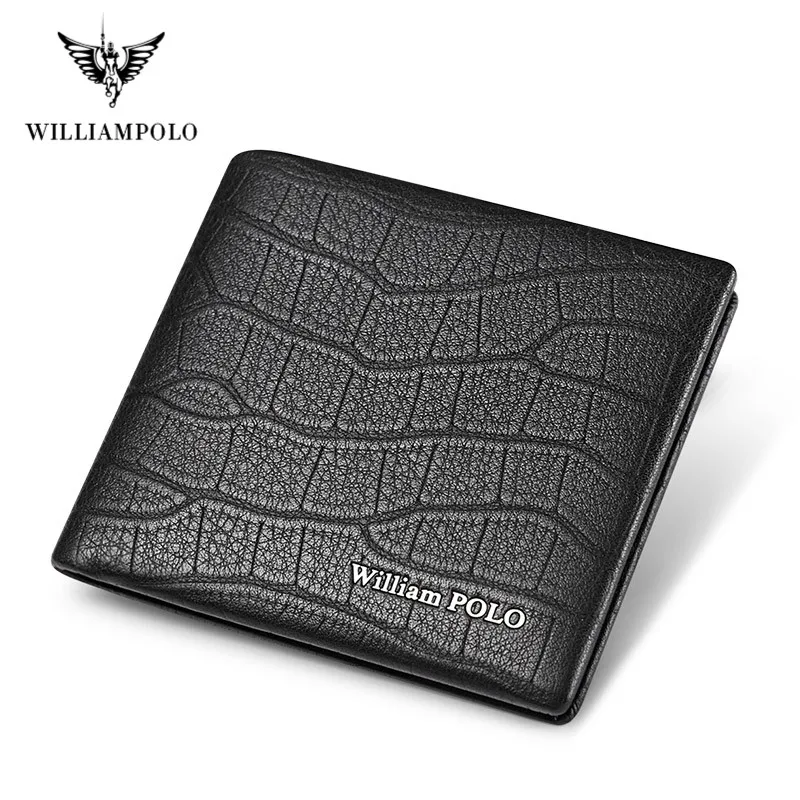 

Luxury Brand Men Wallet Short Genuine Leather Crocodile Bifold purse fashion New design Cowhide Black Leather