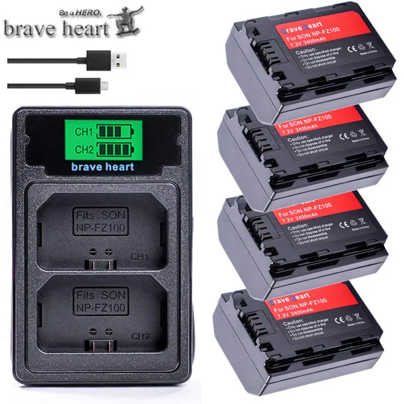 Новейшая модель 2400 мА/ч NP-FZ100 NP FZ100 Перезаряжаемые Li-Ion Батарея для Sony BC-QZ1 a9 a7R III a7