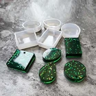 5 шт. круглый квадрат Овальная Капля Прямоугольная форма силиконовая форма с отверстиями DIY ремесло формы для эпоксидной смолы ожерелья Кулон Форма