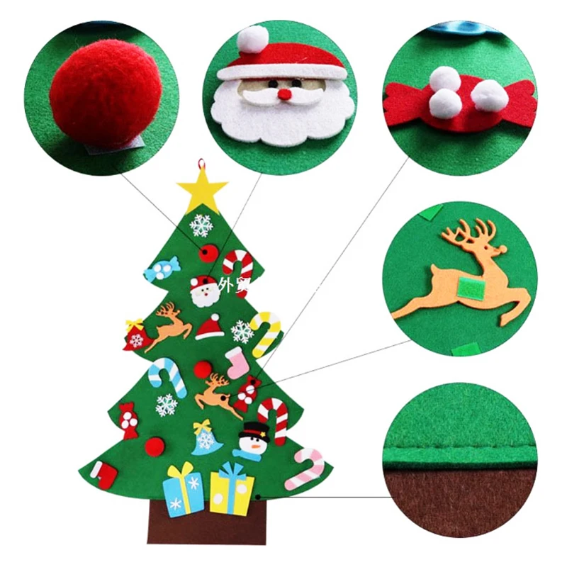 

Navidad Felt Christmas Tree Decoration for Home New Year Baby Room Decor Ornaments Santa Claus Xmas Kids DIY Craft Toys Gifts