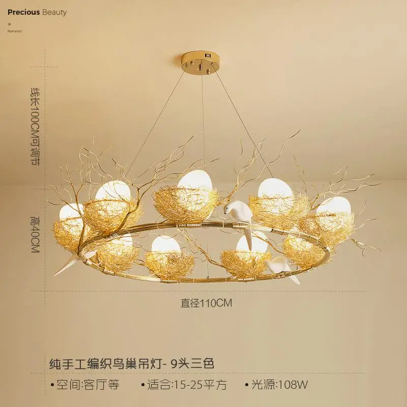 Современное освещение люстры для Золотого птичьего гнезда столовой Lustre de cristal люстры подвесные потолочные светильники - Цвет абажура: Model E