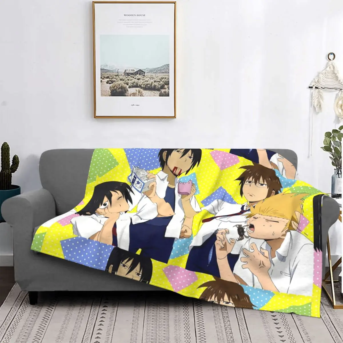 

Daily Lives Of High School Boys Blankets Fleece Decoration Ultra-Soft Throw Blankets for Bedding Bedroom Plush Thin Quilt