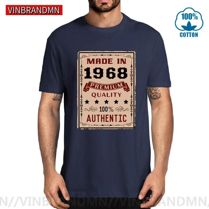 

Новинка 2021, винтажная 100% аутентичная футболка из 1968 хлопка Премиум-качества в стиле ретро, футболка на 1968 год рождения, футболка с рождестве...