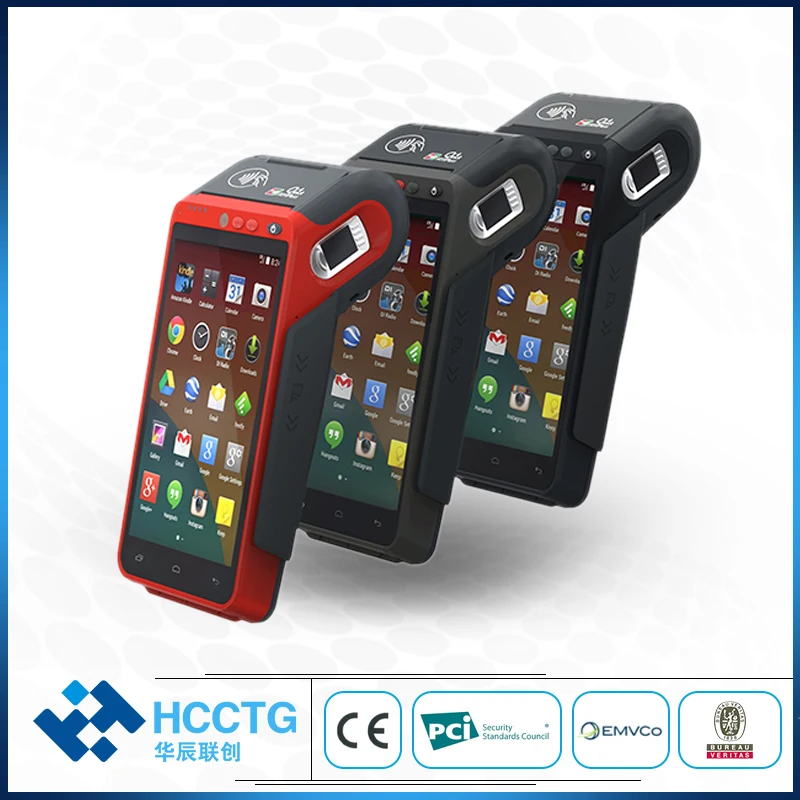 4G LTE Поддержка отпечатков пальцев + сканер NFC QR код оплаты Android POS терминал HCC