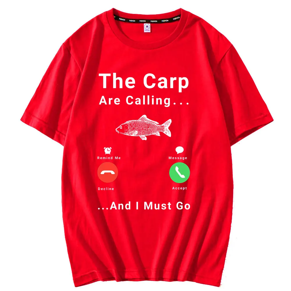 

Carp Being Make A Call Short Sleeve Men/women Super Hip Hop T-shirt Male Harajuku Retro Tshirt I Must Go Fishing T Shirttops