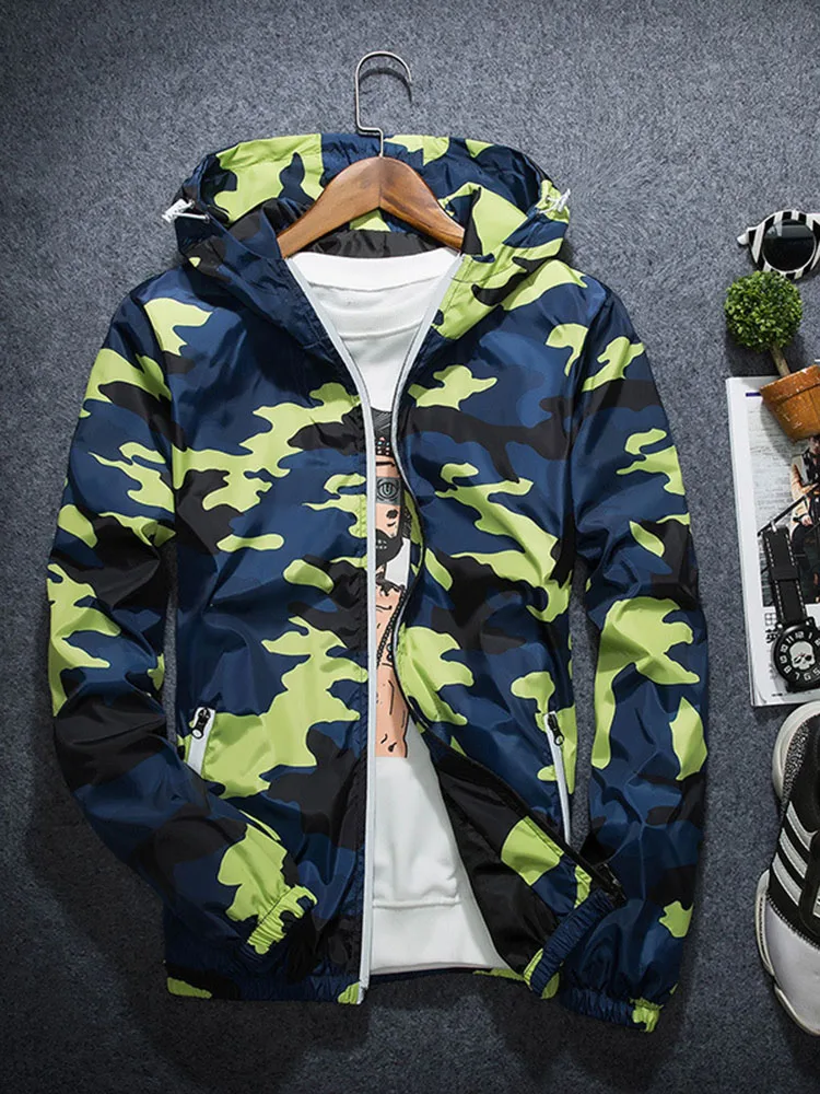 

Men 's New Clothes Stylish Reflective Camouflage Jacket