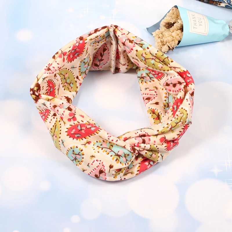 Женская повязка на голову в стиле бохо с перекрестными узелками эластичная для