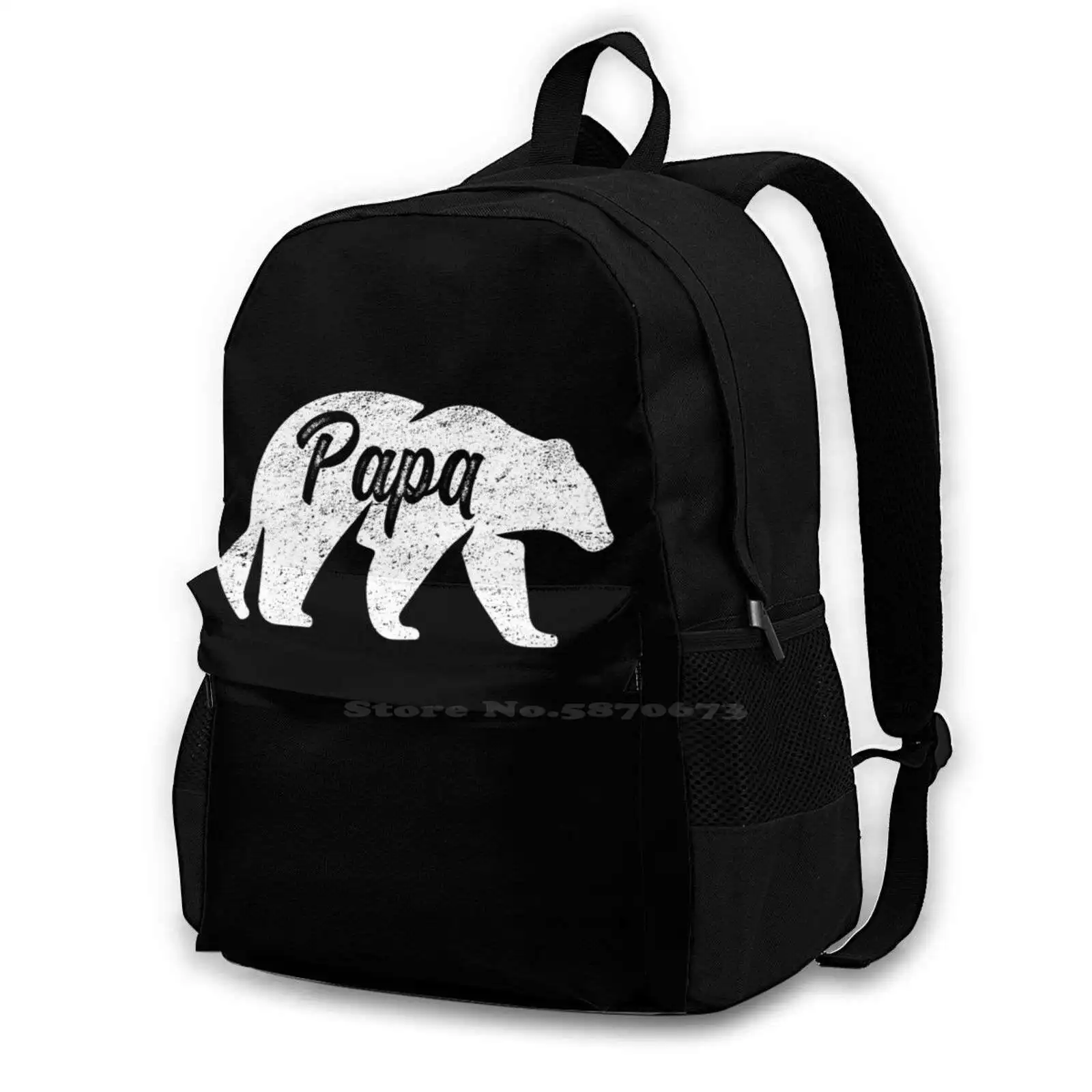 

Papa Bear' Cool Papa Bear Camping Gift Teen College Student Backpack Laptop Travel Bags Papa Bear Camping Grandpa Adventurer