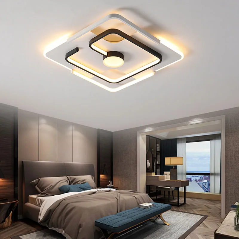 

Simple modern living room ceiling lamp LED atmosphere rectangular hall ceiling lamp Nordic light luxury creative bedroom lamps