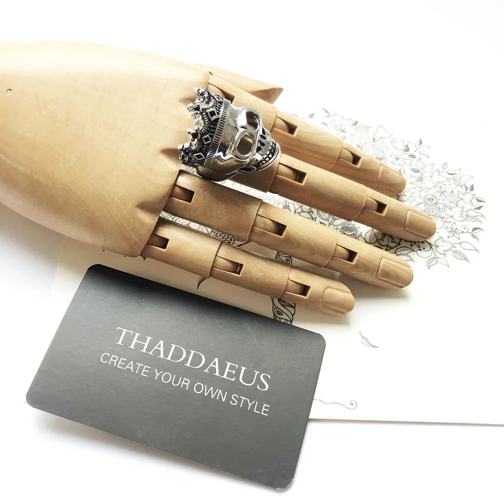 Коктейльное кольцо с черепом и короной винтажный подарок для мужчин Европейский